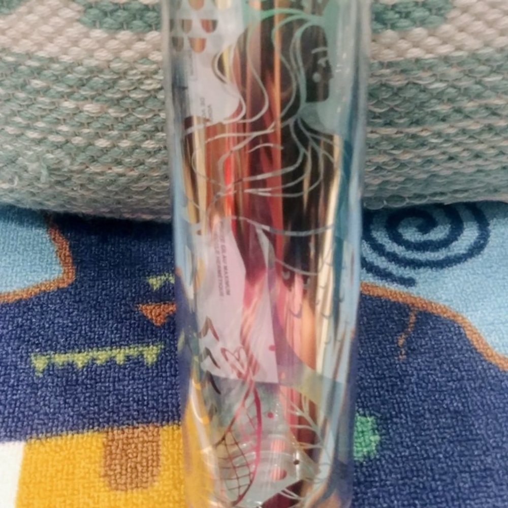 🧜‍Starbucks Mint Mermaid Siren Tumbler Gold Clear NWT Grande 16oz NEW!